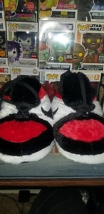 New Air Jordan 1 Style Unisex Plush Slippers One Size Fits Most Red Black White - Picture 1 of 3