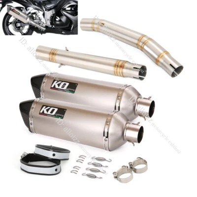 Puntas silenciadoras tubo de escape de enlace medio para Suzuki Hayabusa GSX1300R 2008-2017 L&R Foto 1 de 4