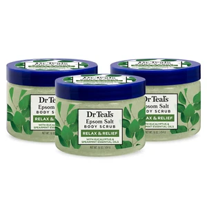 Dr. Teal's Bittersalz Körperpeeling, Entspannen & Linderung mit Eukalyptus 16 Unzen (3er-Pack) - Bild 1 von 10