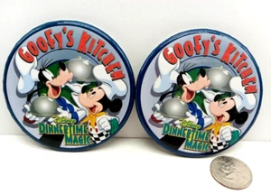 Disneyland Buttons Goofy's Kitchen Disney Dinner Time Magic Lot of 2 Pinbacks - Picture 1 of 5