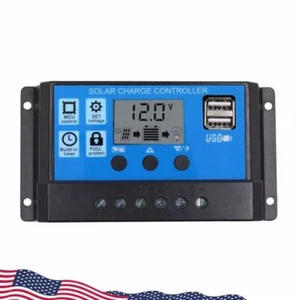 Controlador de carga solar 12V/24V Controlador de carga LCD de salida con ajuste de temporizador - Imagen 1 de 14