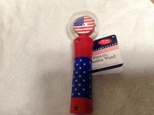 NEW Light Up (RED, WHITE, BLUE) Patriotic USA Flag Spinning Wand FREE SHIPPING - Picture 1 of 4