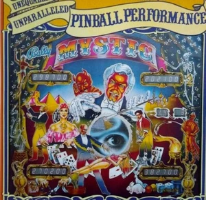 Mystic Pinball Machine Flyer 1980 Original Game Art Promo Magician Devil Houdini - Picture 1 of 4