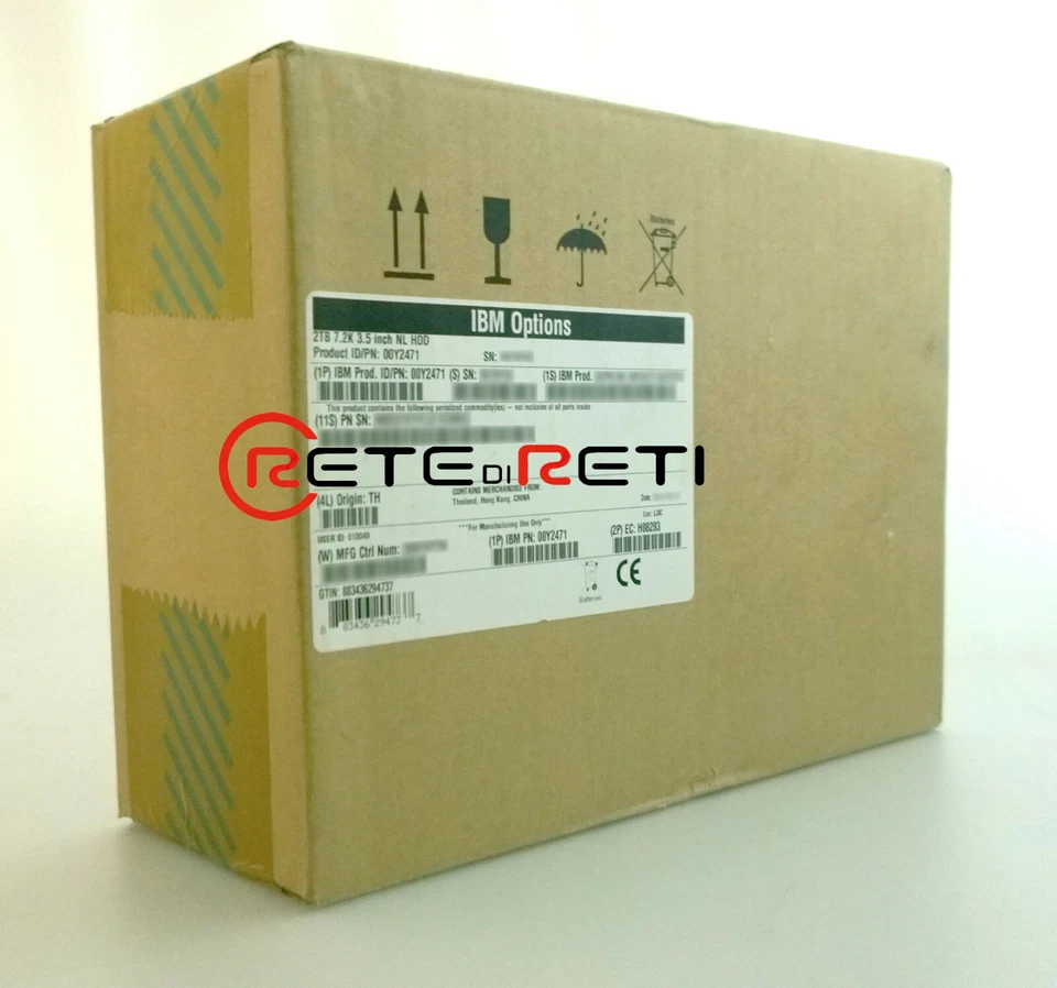 € 148+IVA IBM 2TB SAS NL 3.5" 00Y2471 V3700 - NEW FACTORY SEALED - Immagine 1 di 1