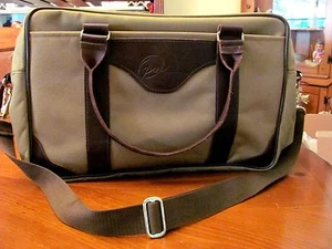 CROSS CANVAS CO. USA MED BROWN CANVAS & DK BROWN LEATHER OVERNIGHT BAG EXCELLENT - Picture 1 of 8