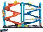 Hot Wheels Toy Car Track Set City Transforming Race Tower, Single to Dual-Mode