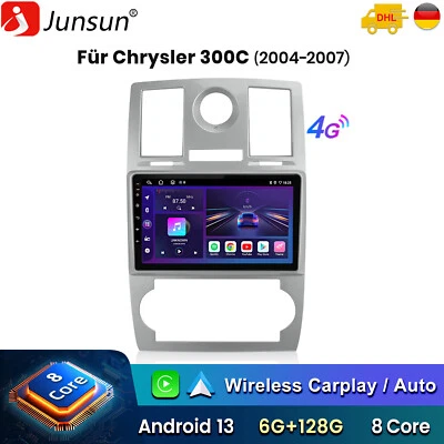Carplay 9" Android 13 Autoradio GPS Navi DAB+ Für Chrysler 300C 2004-2010 6+128G - Bild 1 von 4