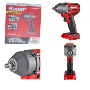 BAUER 20V inalámbrico sin escobillas 3/8 pulgadas Llave de impacto de 3 velocidades, solo herramienta - Imagen 1 de 4