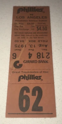 Заглушка билета Dodgers Phillies Steve Garvey Career HR #60 Carlton Loss 1975 - Изображение 1 из 3