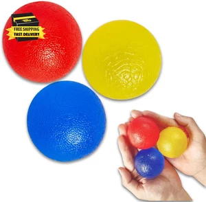 3 Resistance Levels Hand Exercise Balls for Therapy and Stress Relief - Multi-Re - Picture 1 of 7
