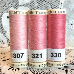 3 NEW different Pink colors GUTERMANN 100% polyester thread 110 yard spools - Picture 1 of 4