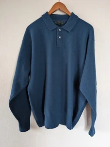 Vintage 80s Abercrombie & Fitch Wool Sweater Mens XL Teal Blue Preppy Polo Logo - Bild 1 von 17