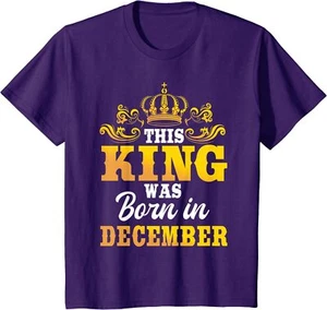 This King Was Born In December Birthday Party Youth Unisex T-shirt - Picture 1 of 6