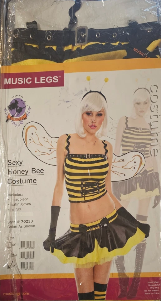 Sexy Honey Bee Adult Costume - Includes Many Extra Accessories - Brand New - Image 1 of 4