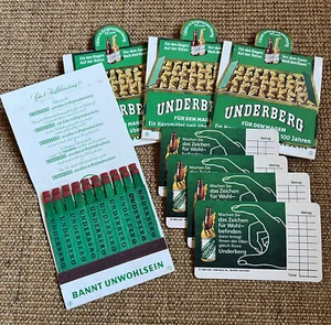 Rarität! 4 x UNDERBERG Kaminanzünder und 4 x seltene Bierdeckel - Bild 1 von 2