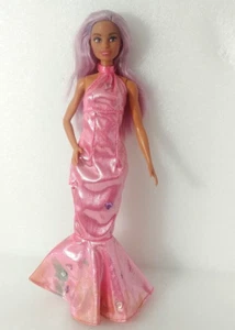 2015 Mattel Barbie Doll Pastel Pink Redressed Purple Hair 2014 Head - Picture 1 of 5