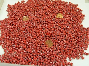 2 Pounds India Handmade (5mm x 7mm) Red Chevron Glass Beads Bulk Lot (IPD-7) - Picture 1 of 12
