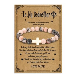 Mothers Day Gifts for Godmother Graduation Gifts Cross Bracelet Godmother Gifts - Picture 1 of 7