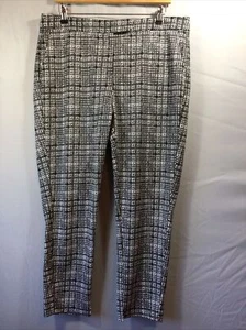 Dorothy Perkins Black & White Check Tapered Leg Trousers Size 16 BNWOT - Picture 1 of 5