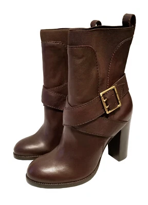 Botines Juicy Couture Heath Wrap Strap botas de cuero marrón 10 nuevos en caja Foto 1 de 4