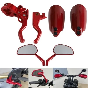 Clutch Brake Lever Handlebar Hand Guard Rearview Mirrors Fit Harley Sportster XL - Picture 1 of 12