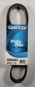 Serpentine Drive Belt Poly Rib Dayco 5060463 OEM 6PK1175 Quiet Design USA - Foto 1 di 7