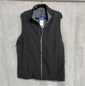 Chaps Golf Vest Full Zip Sleeveless Lightweight Black Pockets Size L Pockets - Picture 1 of 12