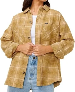 RIP CURL Women's DESERT DREAMS Flannel Shirt - Bronze - Medium - NWT - LAST ONE - Picture 1 of 6