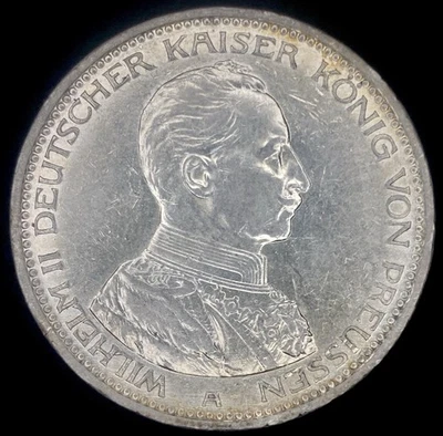 1913 A Germany German States Prussia 5 Mark Silver BU - Image 1 of 2