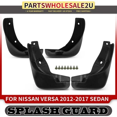 4 piezas protectores contra salpicaduras laterales delanteros y traseros guardabarros para Nissan Versa 2012-2017 sedán Foto 1 de 4