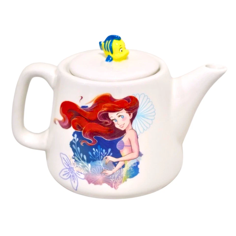 Disney Princess Ceramic Tea Pot  Ariel & Flounder The Little Mermaid - Brand New Foto 1 de 4