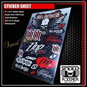 RACING SPONSOR STICKER DECAL MOTORCYCLE DIRK BIKE ATV TATOO SKULL WING BLACK RED - Picture 1 of 1