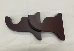 1 3/8” inch Hole Wood Rod Holder Bracket - Mahogany - Picture 1 of 5