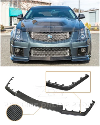 For 09-15 Cadillac CTS-V | CARBON FIBER Package Front Bumper Lower Lip Splitter - Image 1 of 4