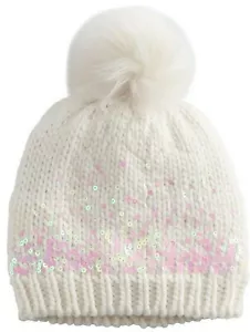 Women's LC Lauren Conrad Gradient Sequin Beanie with Faux Fur Pom, FREE S&H - Bild 1 von 3
