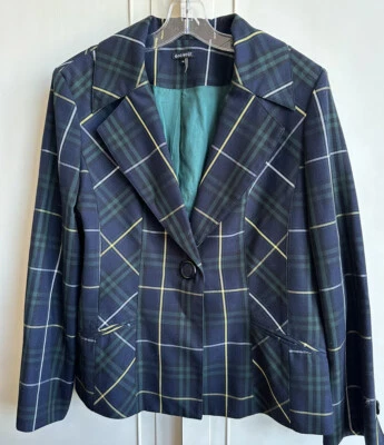 Chaqueta Blazer 600 West XL 14 Verde Azul Rayas Cuadros Colores Irlandeses NUEVA EXCELENTE Foto 1 de 4