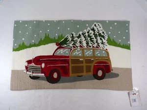 Pottery Barn Woody Car Embroidered Lumbar Crewel Pillow Cover 16 x 26" #H98 - Picture 1 of 6
