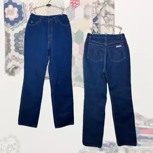 Jeans denim vintage anni '80 CALVIN KLIEN a gamba dritta scuro lavaggio taglia 26 x 32 - Foto 1 di 8