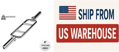 Barra de tríceps olímpica de Body-Solid - Barra de fuerza cromada para levantamiento de pesas - EE. UU. Foto 1 de 4