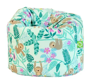 Bean Lazy ® 100% Cotton Large Green Sloth Bean Bag with Filling - Picture 1 of 4