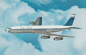 EL AL Israel Airlines Boeing 707 Flugzeug Chrom Postkarte unbespielt T370 - Bild 1 von 2