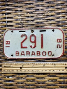 Vintage 1981-82 Baraboo Wisconsin Bicycle License Plate-Embossed - Picture 1 of 2