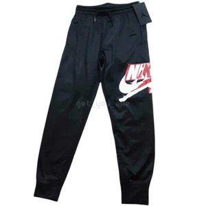 NWT Nike Air Jordan BOYS Youth Jumpman Logo Athletic Jogger Pants Black - Picture 1 of 5