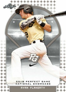 RYAN FLAHERTY 2018 LEAF PERFECT GAME "Red" PARALLEL ROOKIE CARD! LTD 25! 