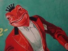 Vtg 1929 ERDAL Shoe Leather Care KING FROG German 65x44 Litho Poster FREE SHIP