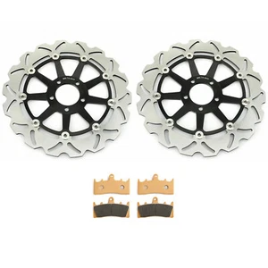 Front Brake Rotors Discs Pads For Kawasaki ZX7R Ninja 1996-2003 ZX-12R 2000-2003 - Picture 1 of 9
