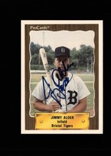 Jimmy Alder Bristol Tigers  1990 ProCards authentic autographed card