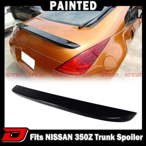 Fits 03-08 Nissan 2D 350Z Z33 OE Look Rear Trunk Spoiler Wings Glossy Black - Picture 1 of 8
