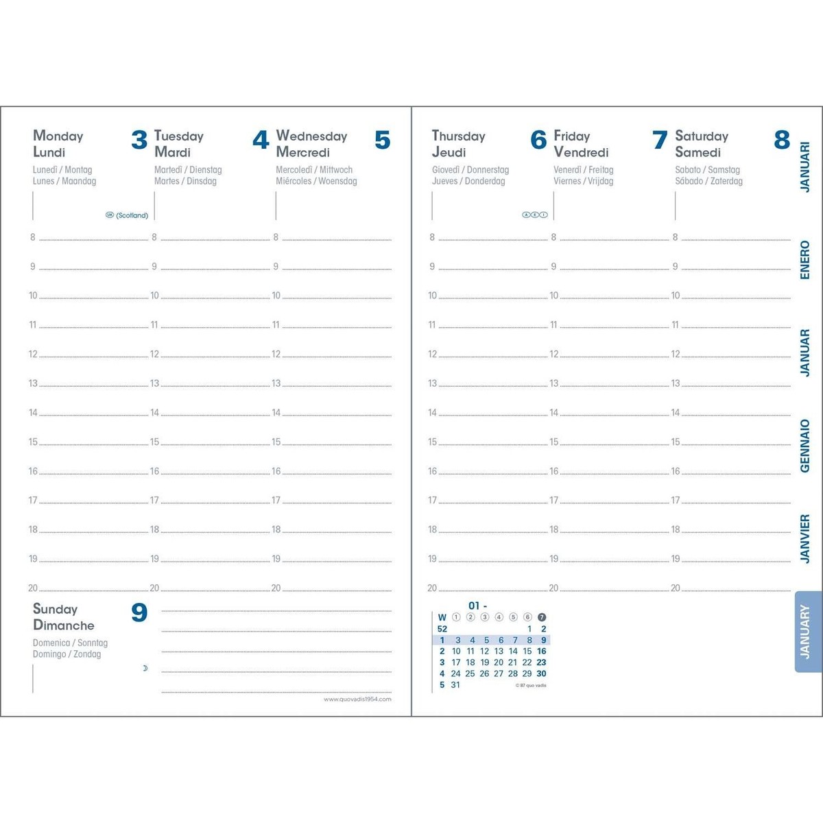 Ricarica Agenda A5 Con 6 Anelli - Calendario Italiano 2025 Settimanale Con Orari - Foto 13