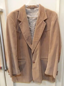 Pioneer Wear Made USA Mens Tan Corduroy Western Blazer Leather Patch Elbows 42 - Picture 1 of 10